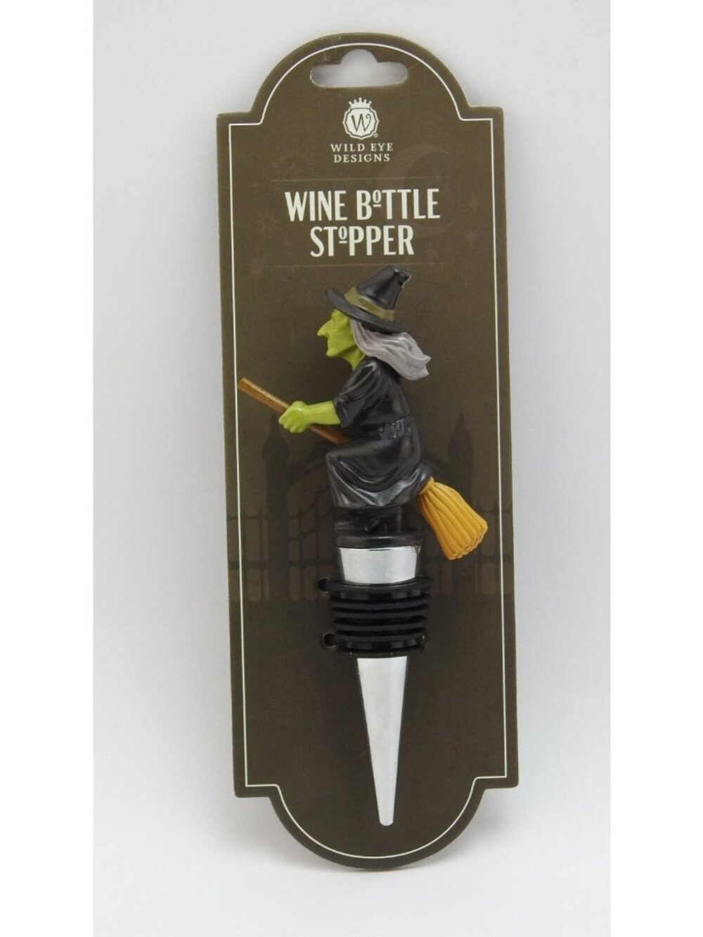Wild Eye Designs Halloween Witch Wine Bottle Stopper Flying Broom NIP